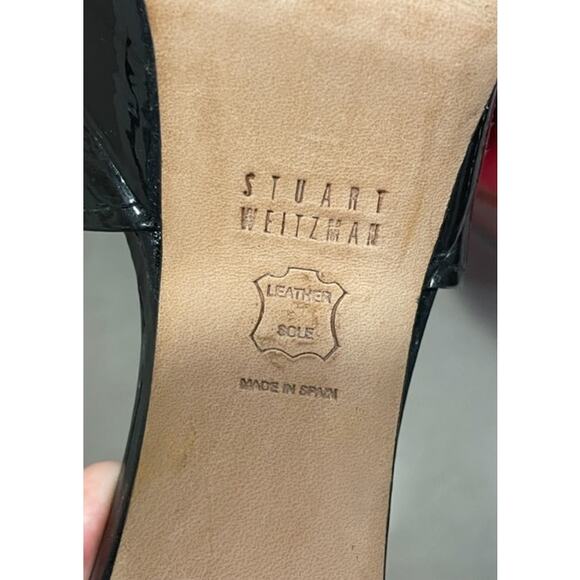 Stuart Weitzman Patent Leather Strappy Platform Stilettos Women's Sz 7 - Picture 10 of 12